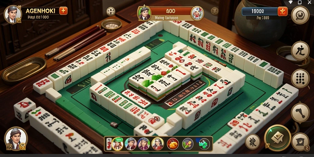 Tampilan permainan Mahjong AGENHOKI yang menarik dan interaktif.