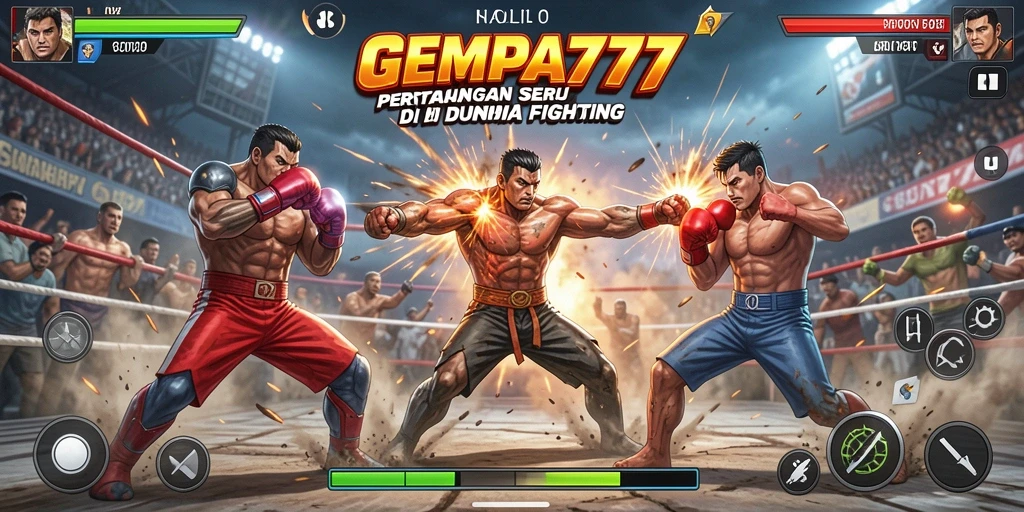 Tangkapan layar utama GEMPA777 menampilkan aksi pertarungan yang mendebarkan.