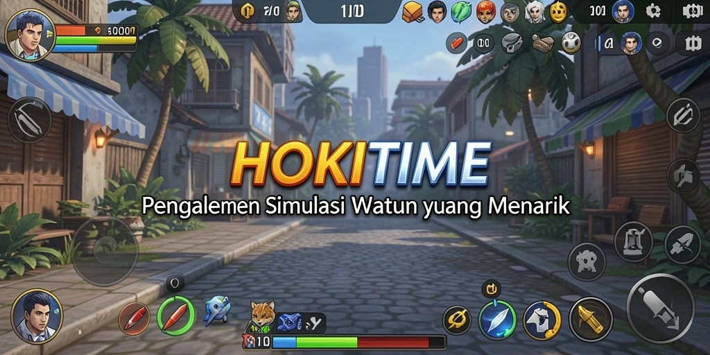 Tampilan menarik dari gameplay HOKITIME yang menunjukan simulasi manajemen waktu.
