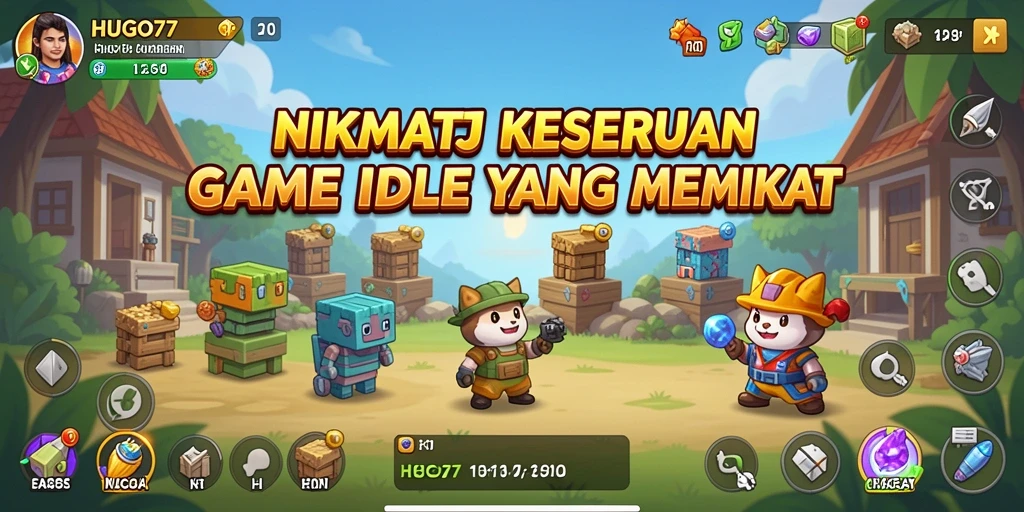 Tampilan gameplay Idle yang menarik dari HUGO77