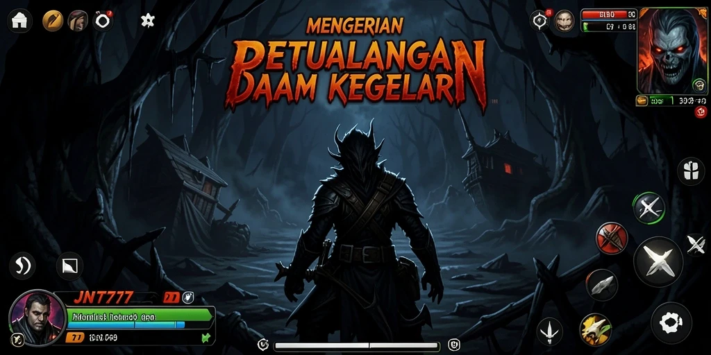 Menampilkan gameplay menyeramkan dengan suasana kelam dan makhluk horor.