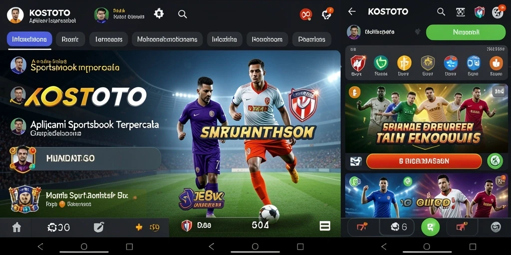 Tampilan gameplay KOSTOTO dengan berbagai opsi taruhan Sportsbook.