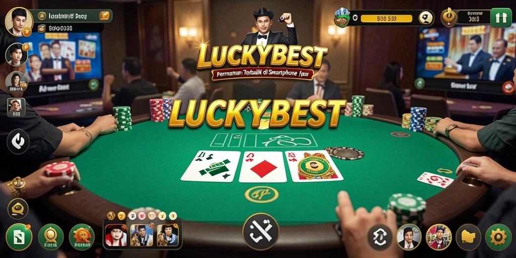 Screenshot gameplay LUCKYBEST yang menampilkan aksi Poker seru.