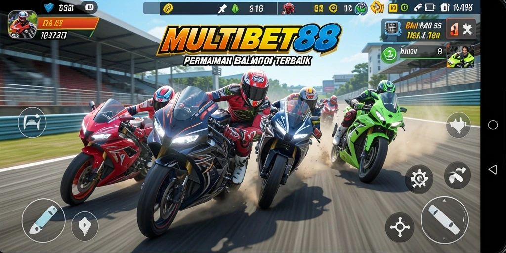 Tampilan aksi balapan motor dalam MULTIBET88 yang mendebarkan.