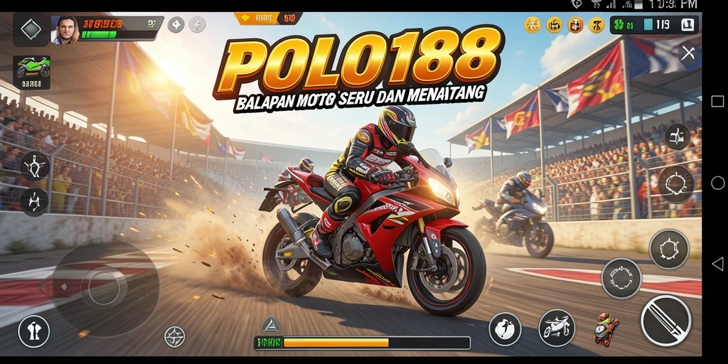 Gameplay seru balapan motor di POLO188 dengan lintasan yang menantang.